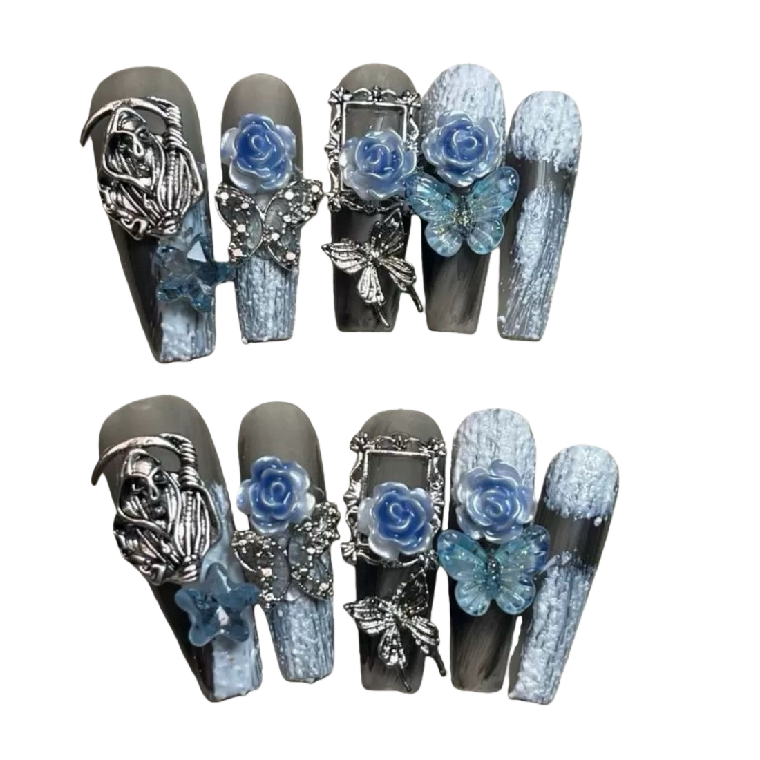 手工款玫瑰方款穿戴甲